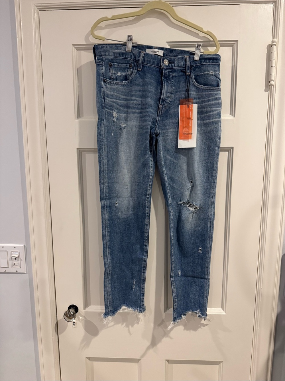 Moussy Washed Glendele Skinny Blue Distressed Jeans